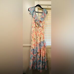 Floral Maxi Skirt with Ruffle Hem